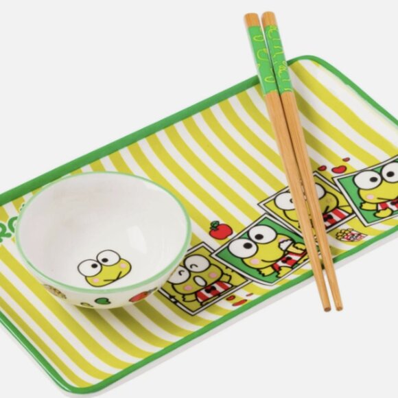 Keroppi Ceramic Sushi Plate Set - Picture 1 of 3